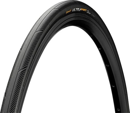 Continental Ultra Sport III - Neumático Plegable PureGrip, Performance, E25, Negro o Negro/café, 650, 700x 23, 25, 28 o 32