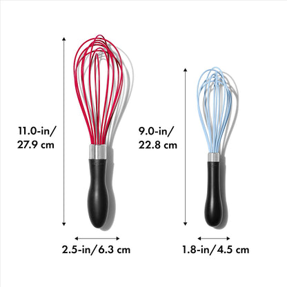 OXO Good Grips - Juego de batidor de silicona de 2 piezas