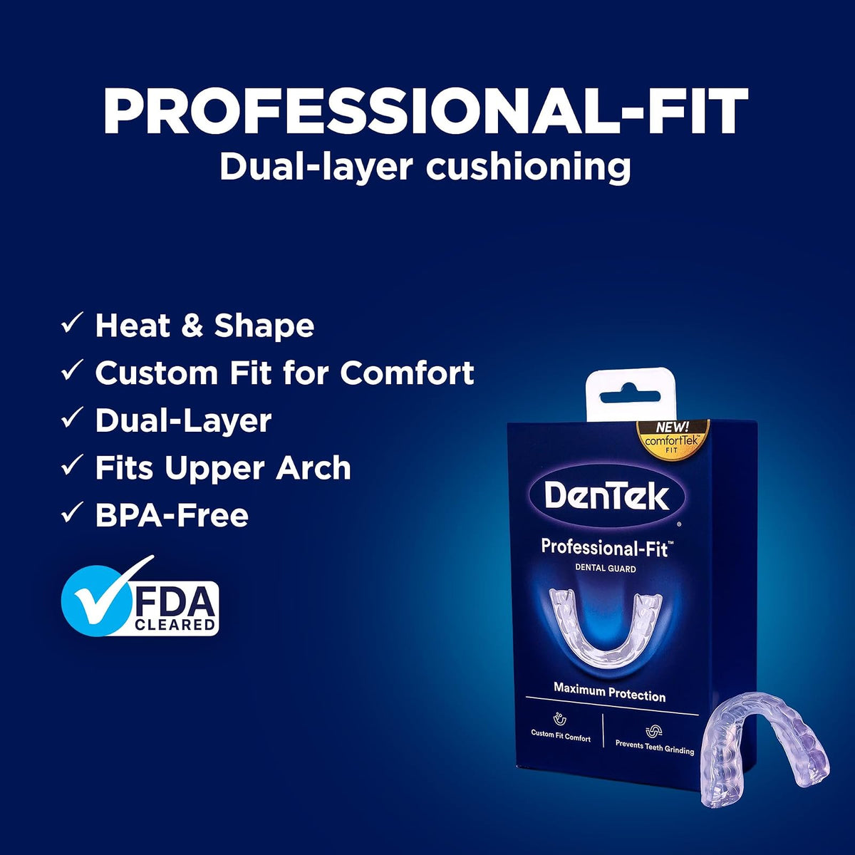 DenTek - Protector dental de máxima protección con ajuste profesional | Para pulir durante la noche