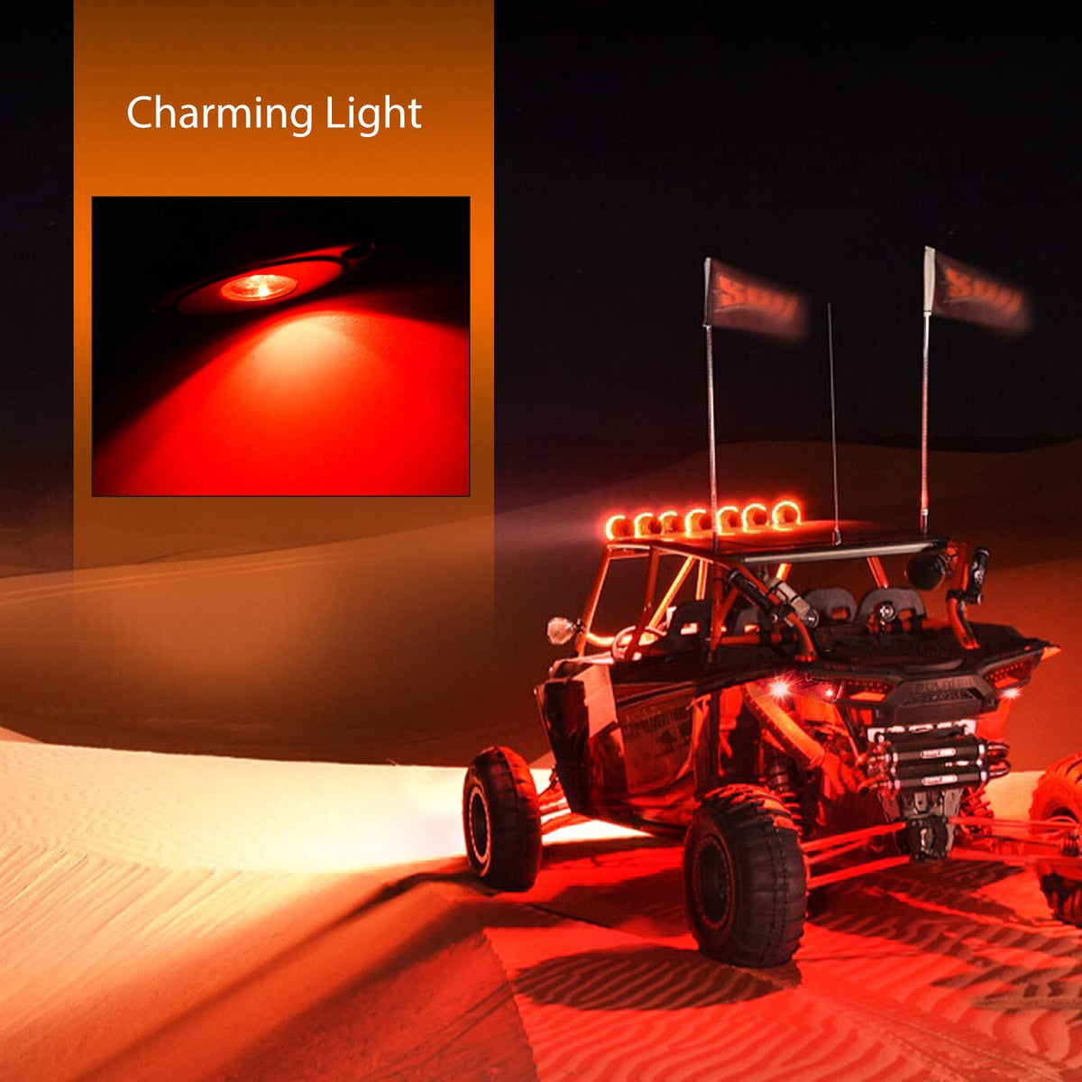 Nilight - Juego de 4 Luces LED de Roca para Ruedas subidas, Impermeables, para Exteriores, bajo la carrocería, Luces Laterales para Automóvil, camión, camionetas, ATV, UTV, SUV, Motocicleta, Barco, Color