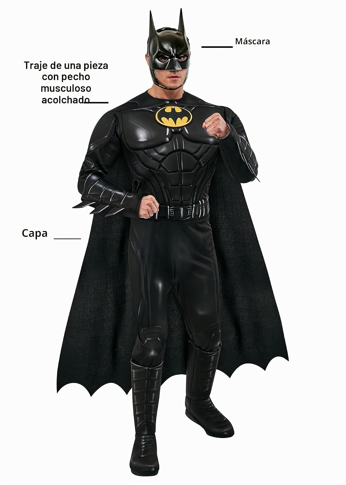 Rubies DC The Flash Movie: Disfraz de Batman Deluxe para adultos, para hombre, XL