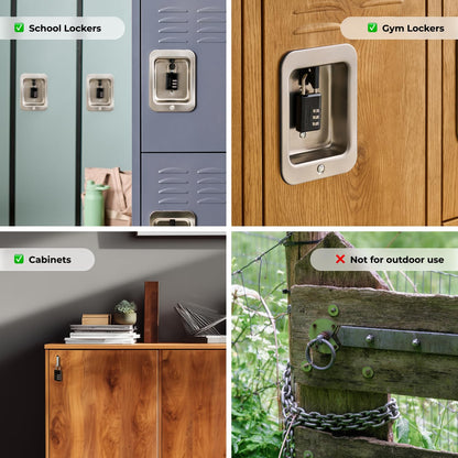 Master Lock Candado de Combinación Negro, Cerradura de Casillero de Gimnasio Interior con Código Personalizable de 3 Dígitos para Equipaje, Mochilas, Gabinetes, Paquete de 2, 647EC2