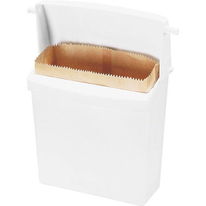 Rubbermaid Commercial 614000 - Servilleta sanitaria con forro rígido, rectangular, plástico, color blanco - Receptáculo