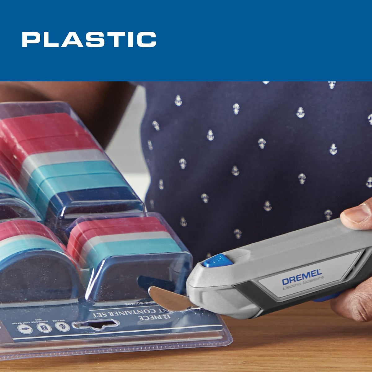 Dremel - Tijeras eléctricas inalámbricas de 4 V con batería recargable USB y dos accesorios de cuchilla, ideal para cortar cartón, tela y papel, HSSC-01