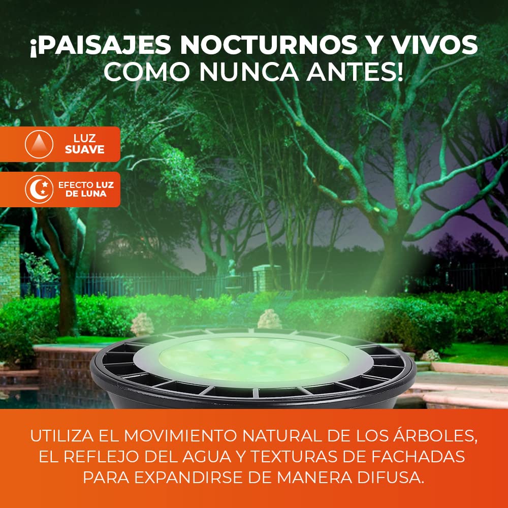 Tecnolite - Reflector LED 28 W de Exterior, Luz de Luna, IP66, IK08, a Prueba de Agua y Golpes. Iluminación Exterior
