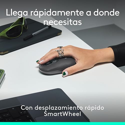 Logitech Pop Icon Combo, combinación de Teclado y Mouse Bluetooth, Escritura cómoda, Teclas y Botones programables, clics discretos, Easy-Switch hasta para 3 Dispositivos - Grafito