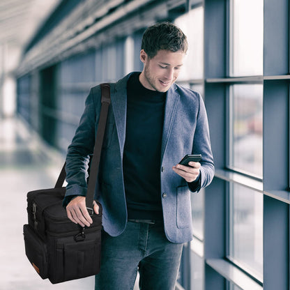 Maelstrom Lonchera Térmica 23L, Bolsa Hielera Ampliable Doble Compartimento | Retención frío 16h, Ligera, Estructura vertical, Bolsillo pañuelos. Ideal Hombre Mujer, Oficina, Supermercado, Desplazamiento
