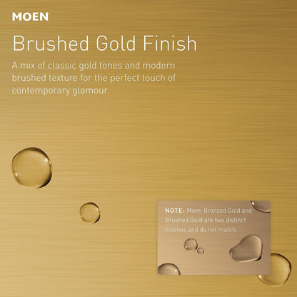 Moen CSR2160BG - Barra de ducha curvada individual ajustable, color oro cepillado de 54 a 72 pulgadas, barra de cortina de ducha permanente para baño, para baño
