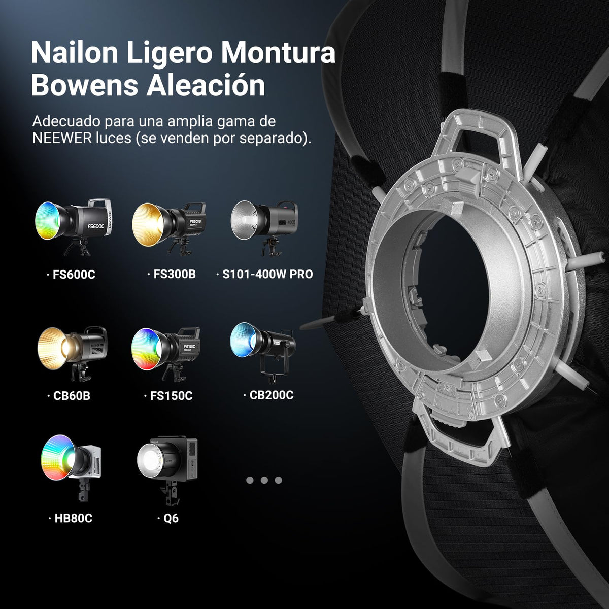 NEEWER 90cm Softbox Octagonal, Softbox de Montaje Bowens de Liberación Rápida con Rejilla de Panal, Difusor de Luz, para RGB CB60 CB60B CB200B MS60B MS60C MS150B S101-300W/400W Pro Vision 4 Q4, NS35P