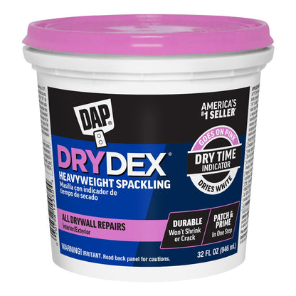 Dap Drydex Spackle Pasta para Resanar Interior y Exterior - 1 cuarto - Blanco