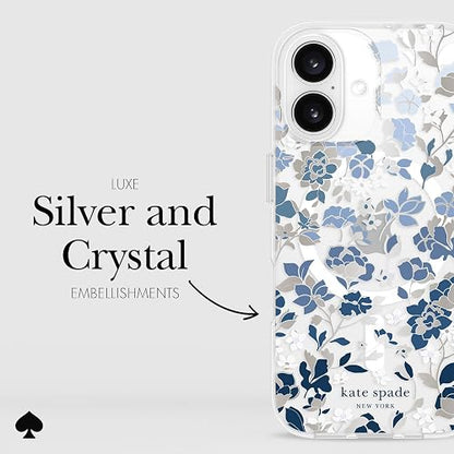 Kate Spade New York - Funda para iPhone 16, diseño de Flores Azules