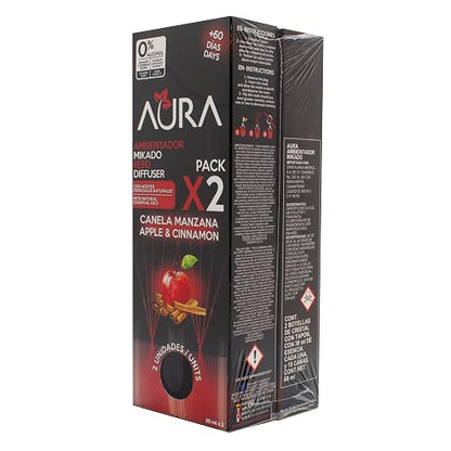 Aura Ambientador Mikado Canela y Manzana 2 Pack 30 ml