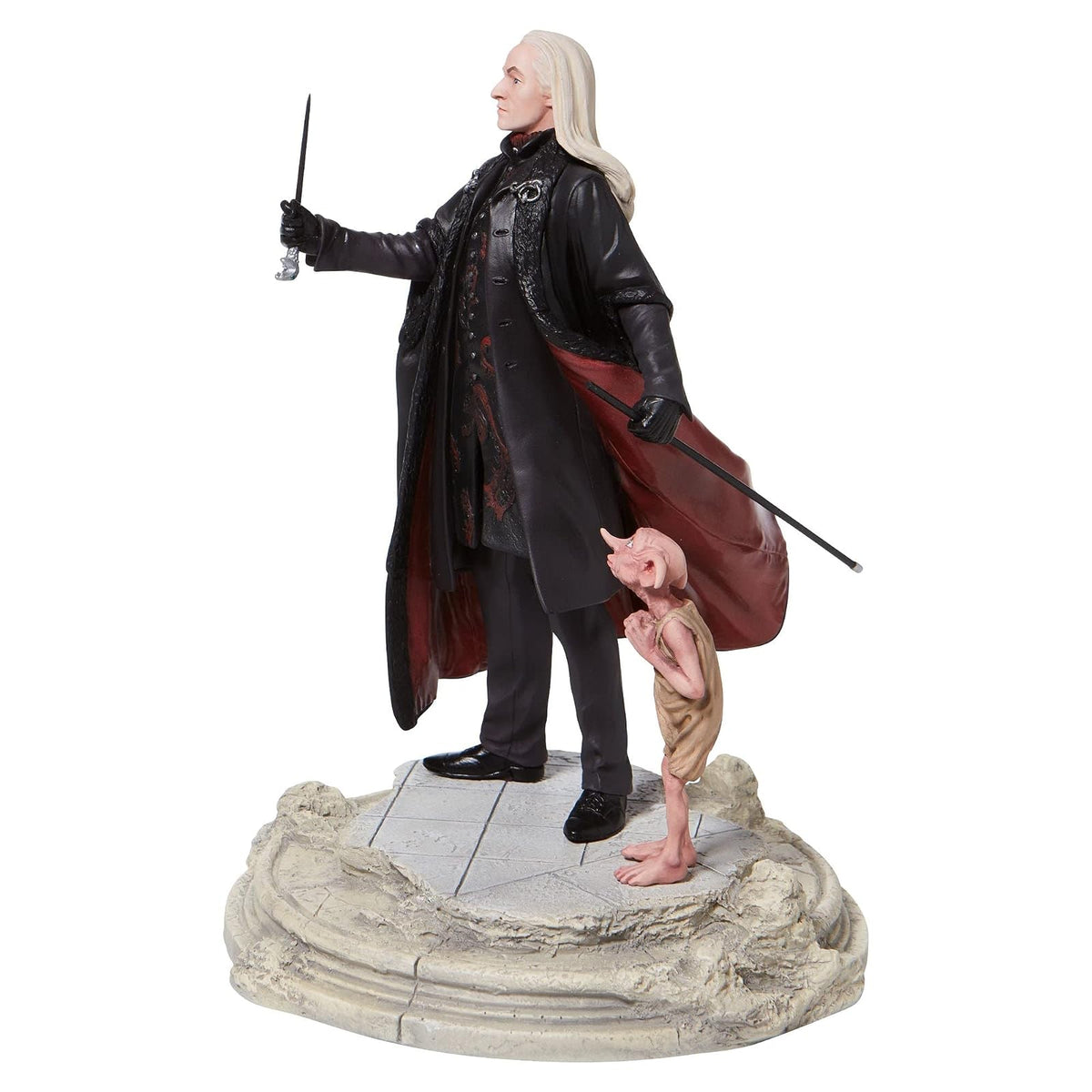 Enesco Harry Potter Lucious Malfoy con Dobby The Elf, Figura de 10.25 Pulgadas, Multicolor