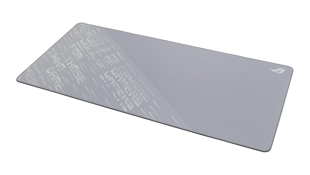 ASUS ROG Scabbard II Arctic Gray XXL - Alfombrilla de Mouse para Juegos - 35.4 x 15.7 Pulgadas (tamaño extendido/XXL), Superficie de Tela Suave, Resistente al Agua, al Aceite/al Polvo, Bordes