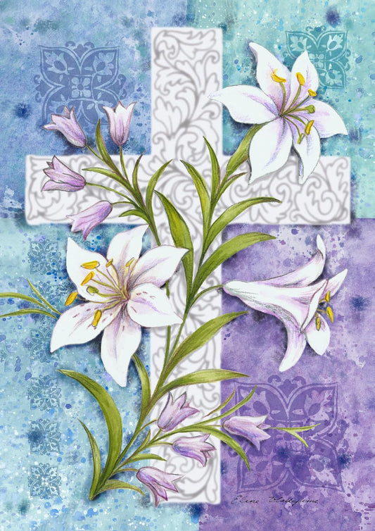 Toland Home Garden 112586 Bandera de Pascua de lirios de Pascua de 12 x 18 pulgadas, bandera de jardín de Pascua de doble cara para decoración de patio al aire última intervensión
