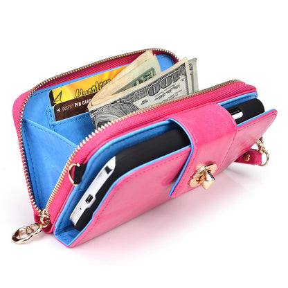 Kroo Magnetic Clutch Wallet for Samsung Galaxy S5 - Frustration-Free Packaging - Magenta