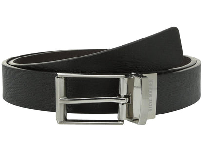 Steve Madden Cinturón de Piel Reversible para Hombre - Negro - café (Texturizado) - 36