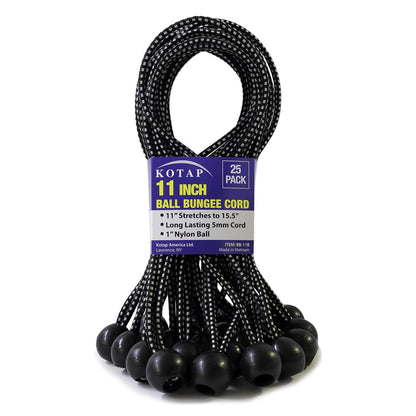 Kotap bb-11b bola bungee, 27.9 cm, Negro, 25 piezas