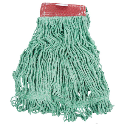 Rubbermaid Commercial Products Super Stitch - Mopa húmeda de mezcla grande de 24 onzas, diadema de 5 pulgadas, verde, para limpieza industrial/profesional de suelos duros, incluyendo madera
