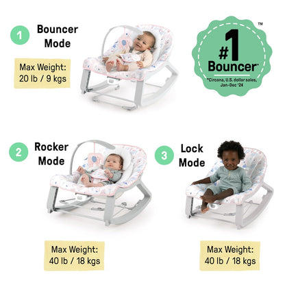 Ingenuity Silla Mecedora 3 en 1 Barra de Juegos para Bebés