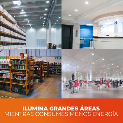 Tecnolite Foco LED 50 W LED-50W-E27/65, Base E27, Luz de Día 6500 K, 4500 lm, Blanco