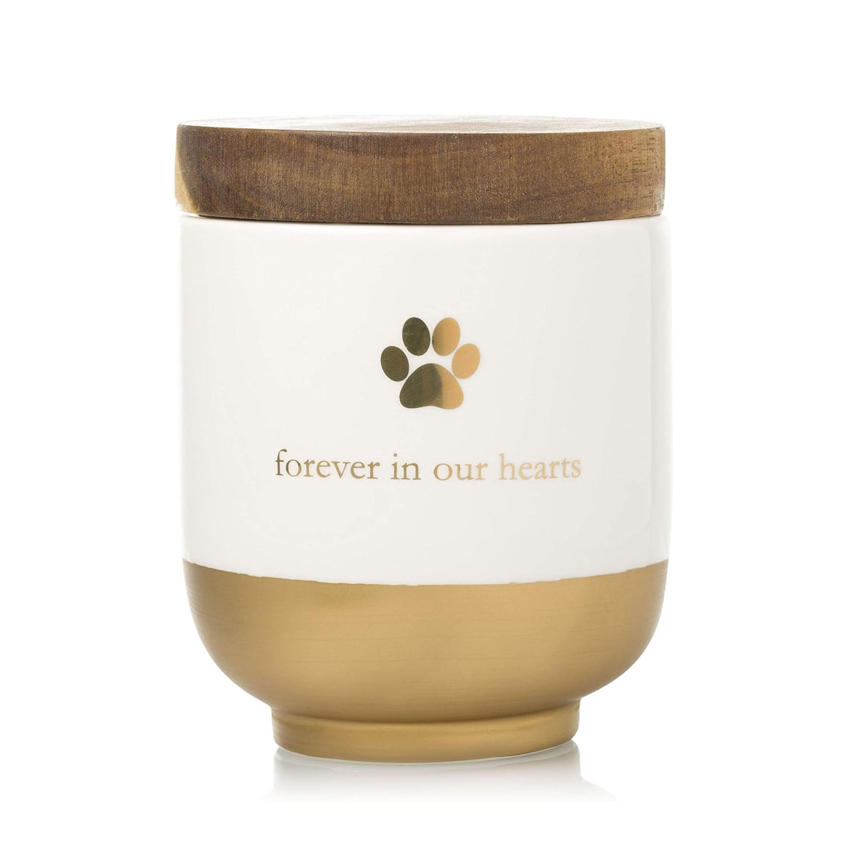 Pearhead Pet Ceramic Forever in Our Hearts Urna, Memorial para Mascotas, Dorado