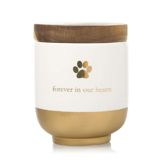 Pearhead Pet Ceramic Forever in Our Hearts Urna, Memorial para Mascotas, Dorado