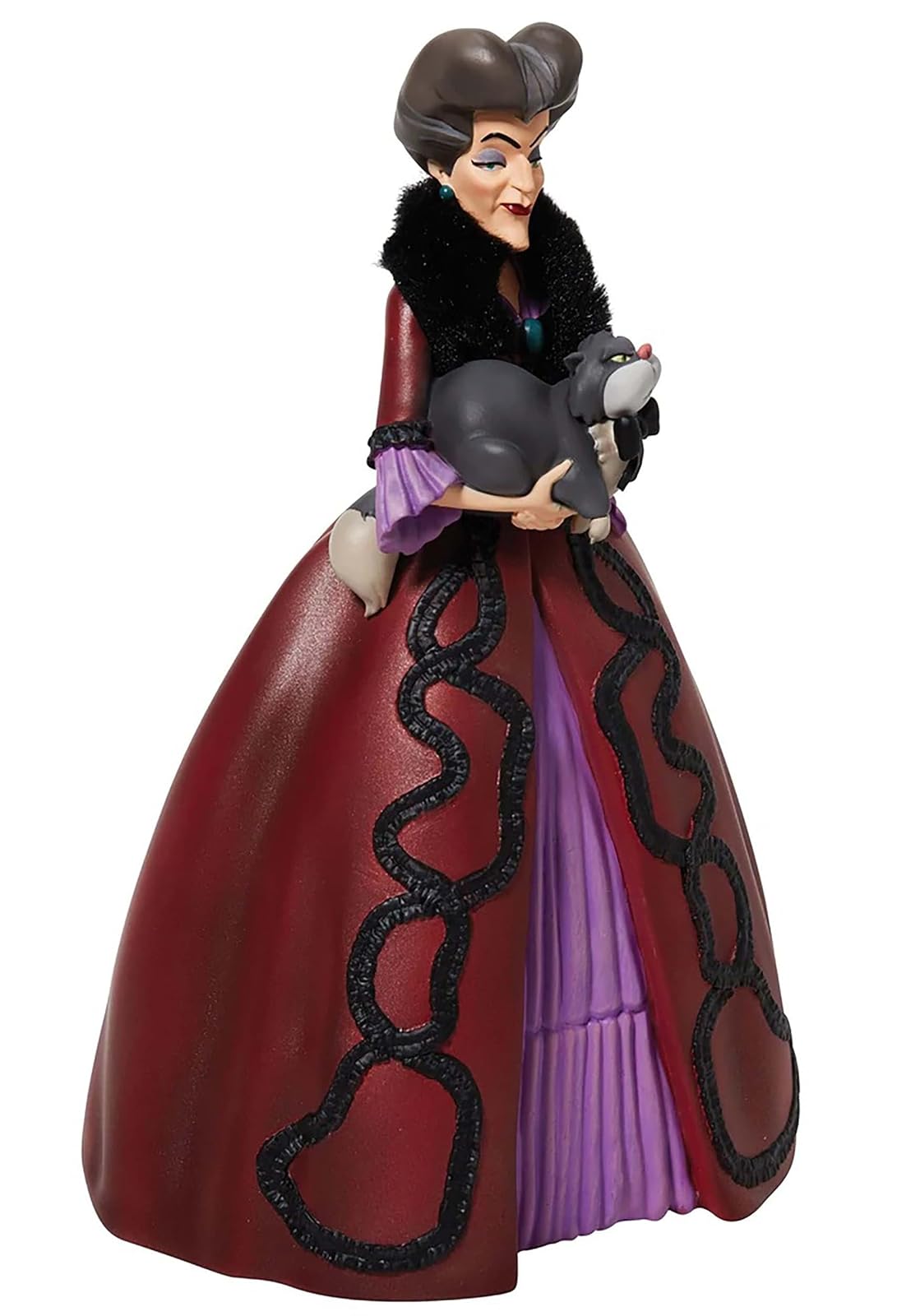 Enesco Disney Showcase Figura de Cenicienta Lady Tremaine Holding Lucifer Rococó, 8.875 Pulgadas, Multicolor, 6010298
