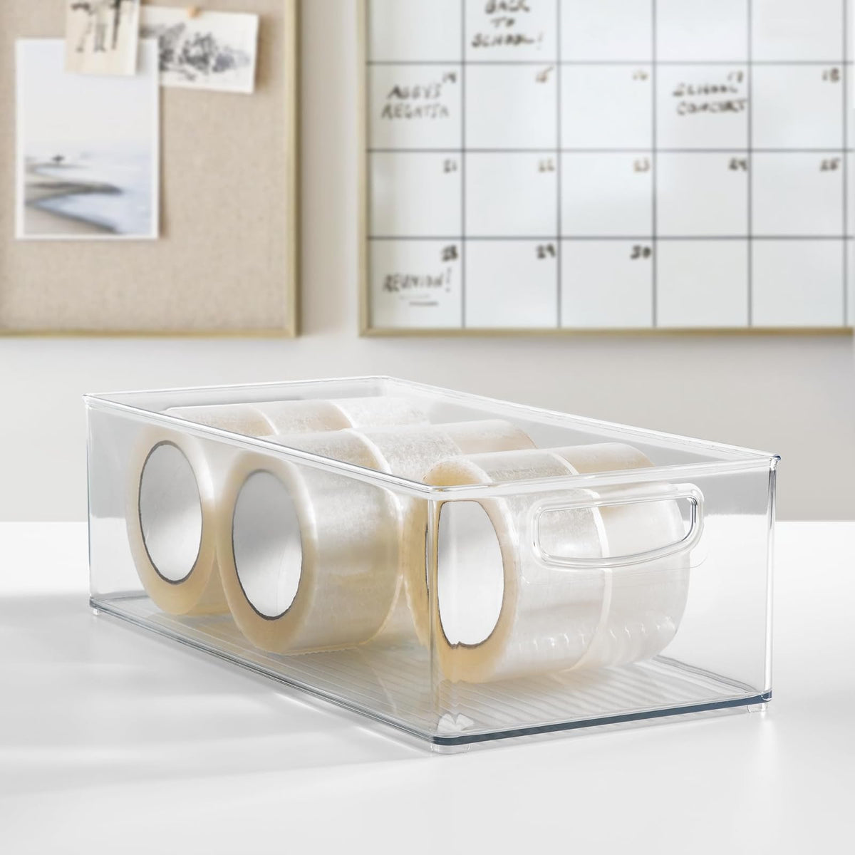 InterDesign iDesign - Contenedor apilable de plástico reciclado para Linus Collection - Transparente