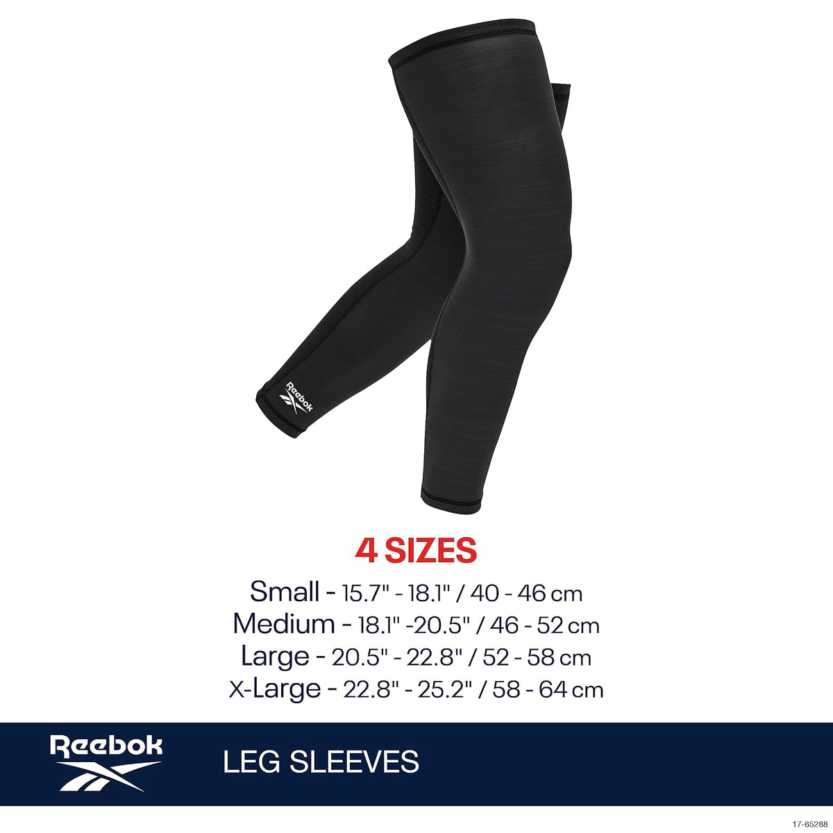 Reebok Manga de pierna negro ciclismo 30-32 cm