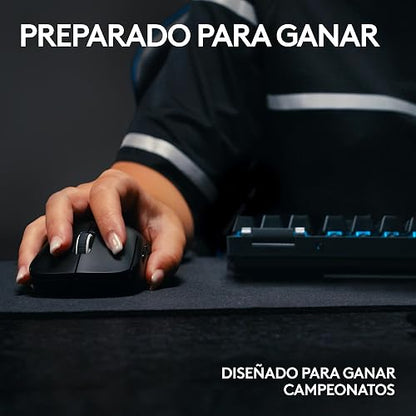 Logitech G Pro X Superlight 2 Lightspeed Mouse Inalámbrico de Juegos, Ligero, Interruptor Híbrido LIGHTFORCE, Sensor Hero 2, 32,000 dpi, 5 BOT. Programables, Carga USB-C, PC y Mac - Blanco