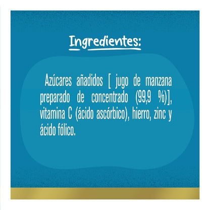 Gerber Plus Bebidas Etapa 4, Manzana, Paquete con 12 Frascos de 175 ml c/u