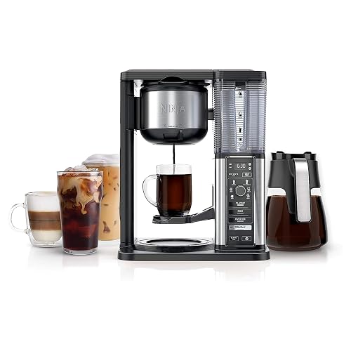 Ninja Cafetera de Especialidad 10 Tazas Capuchino y Latte CM401 | Concentrado para Lattes y Capuchinos | 4 Modos de Preparación | Opción Jarra o Vaso Individual