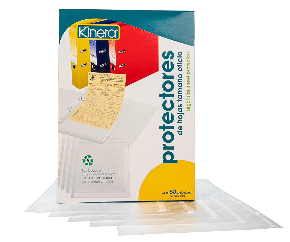 Azor Protectores De Hojas 50 Piezas Tamaño Oficio Kinera 302.363