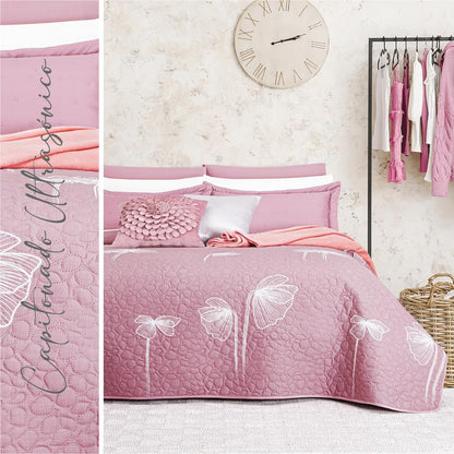 Colchas Concord Edredón, Color Berry, 100% Poliéster, Tamaño Matrimonial, Queen Size, Acolchado Suave para Ropa de Cama y Recámara, Colcha Acolchada para Cama, 1 Pieza