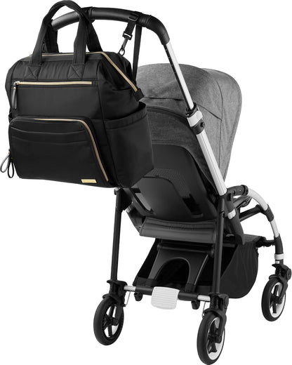 Skip Hop Backpack Pañalera Negra Mainframe Wide Open