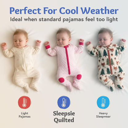 Baby Deedee Sleepsie Cotton Quilted Footie Pajama, 6-12 Months, Peacock