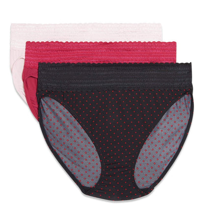 Warner's - Bragas deportivas con encaje de microfibra corte alto, paquete de 3 unidades para mujeres