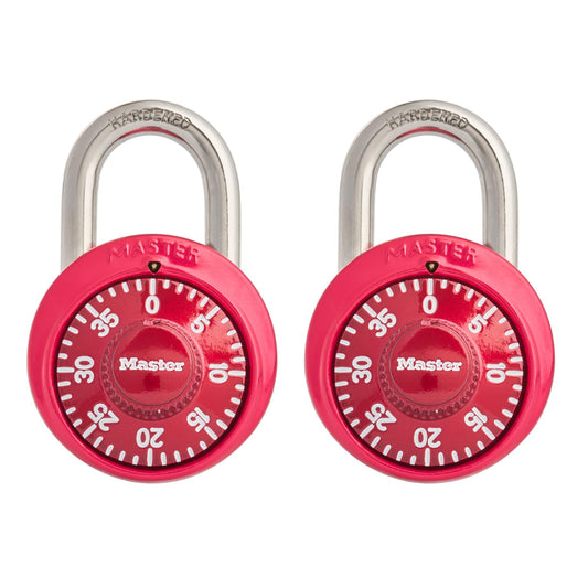 Master Lock 1530T Candado de combinación de cerradura, 2 unidades (paquete de 1), los colores pueden variar