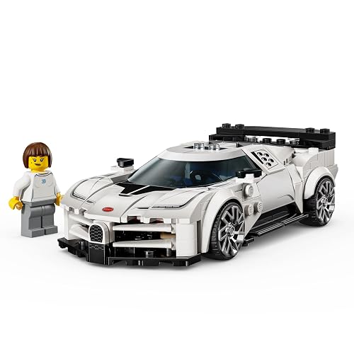 LEGO Speed Champions Hiperauto Deportivo Bugatti Centodieci Juguete para Niños y Niñas, Kit de Modelo, Set de Construcción de Vehículo, Juego con 1 Minifigura Coleccionable 77240