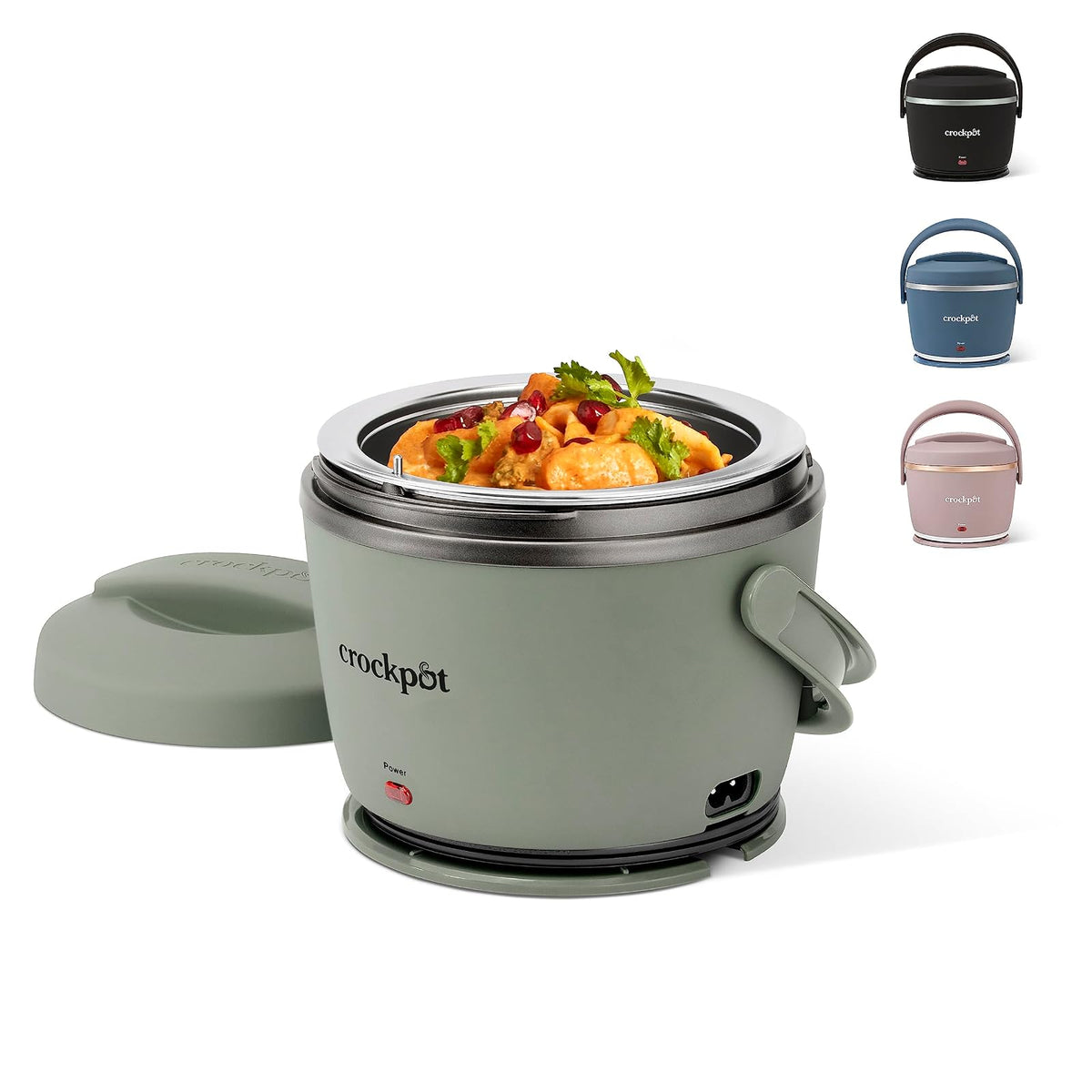 Crock-Pot - Fiambrera eléctrica portátil de 20 onzas, calentador de alimentos, color verde luna, ideal para viajes sobre la marcha, mantiene la comida última intervensión de derrames caliente y