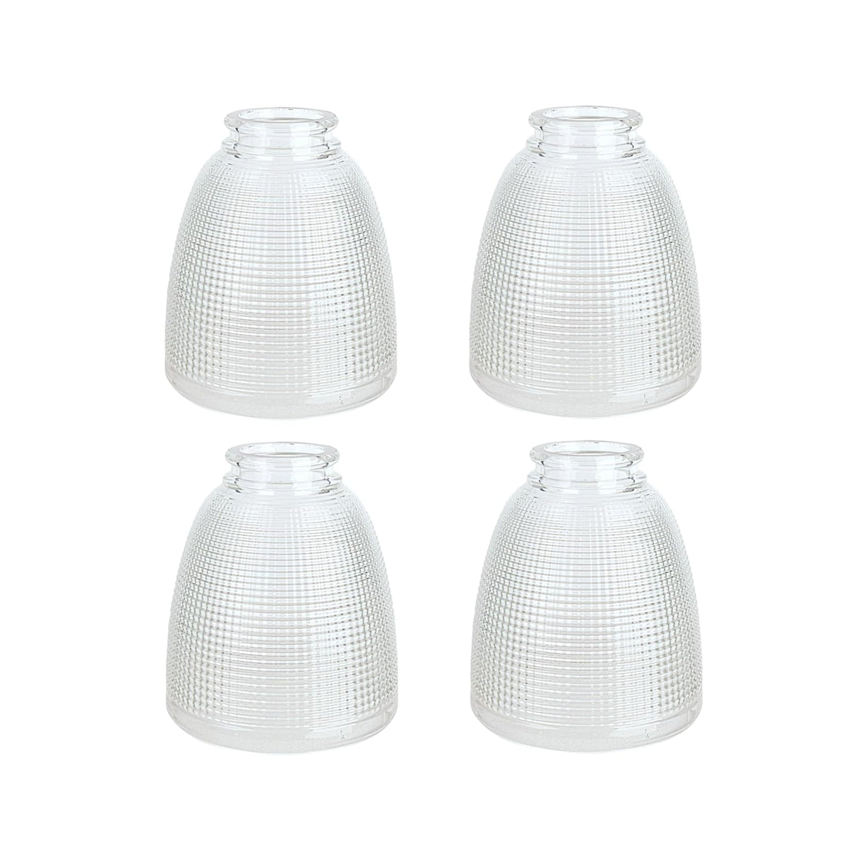 Aspen Creative 23111-4 Estilo contemporáneo transparente con visualización de patrón de cuadrícula, tamaño más ajustado de 2-1/8 pulgadas, 15.3 cm de alto x 10.3 cm de diámetro, paquete de 4 vasos de