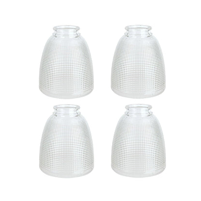 Aspen Creative 23111-4 Estilo contemporáneo transparente con visualización de patrón de cuadrícula, tamaño más ajustado de 2-1/8 pulgadas, 15.3 cm de alto x 10.3 cm de diámetro, paquete de 4 vasos de