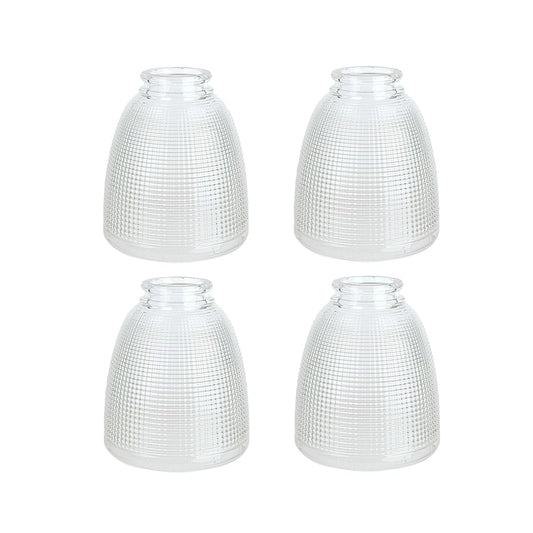 Aspen Creative 23111-4 Estilo contemporáneo transparente con visualización de patrón de cuadrícula, tamaño más ajustado de 2-1/8 pulgadas, 15.3 cm de alto x 10.3 cm de diámetro, paquete de 4 vasos de