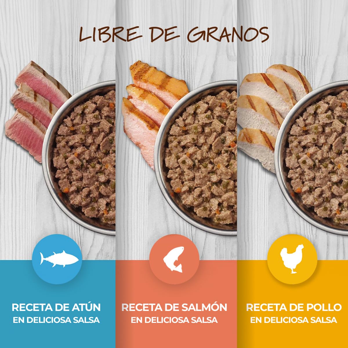 Instinct Original Minced Cups, Alimento Húmedo para Gato, Mix de Sabores, Trozos en Caldo, 12 Piezas de 99g