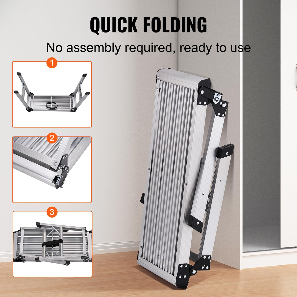 VEVOR - Plataforma de trabajo plegable, 30 x 12 x 20 pulgadas, escalera de aluminio para paneles de yeso, capacidad de carga de 350 libras, banco de trabajo resistente con pies antideslizantes, ideal para lavar vehículos, limpiar, pintar, decorar