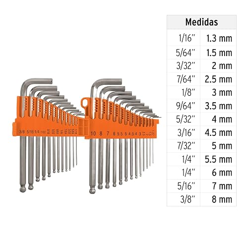 Truper ALL-25, Juego de 25 llaves Allen standard y milimétricas c/estuche