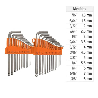 Truper ALL-25, Juego de 25 llaves Allen standard y milimétricas c/estuche