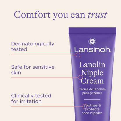 Lansinoh Crema Lanolina HPA para el Pezón, 40 ml, 100% Natural, Calma y Protege Pezones Agrietados y con Dolor, Multicolor