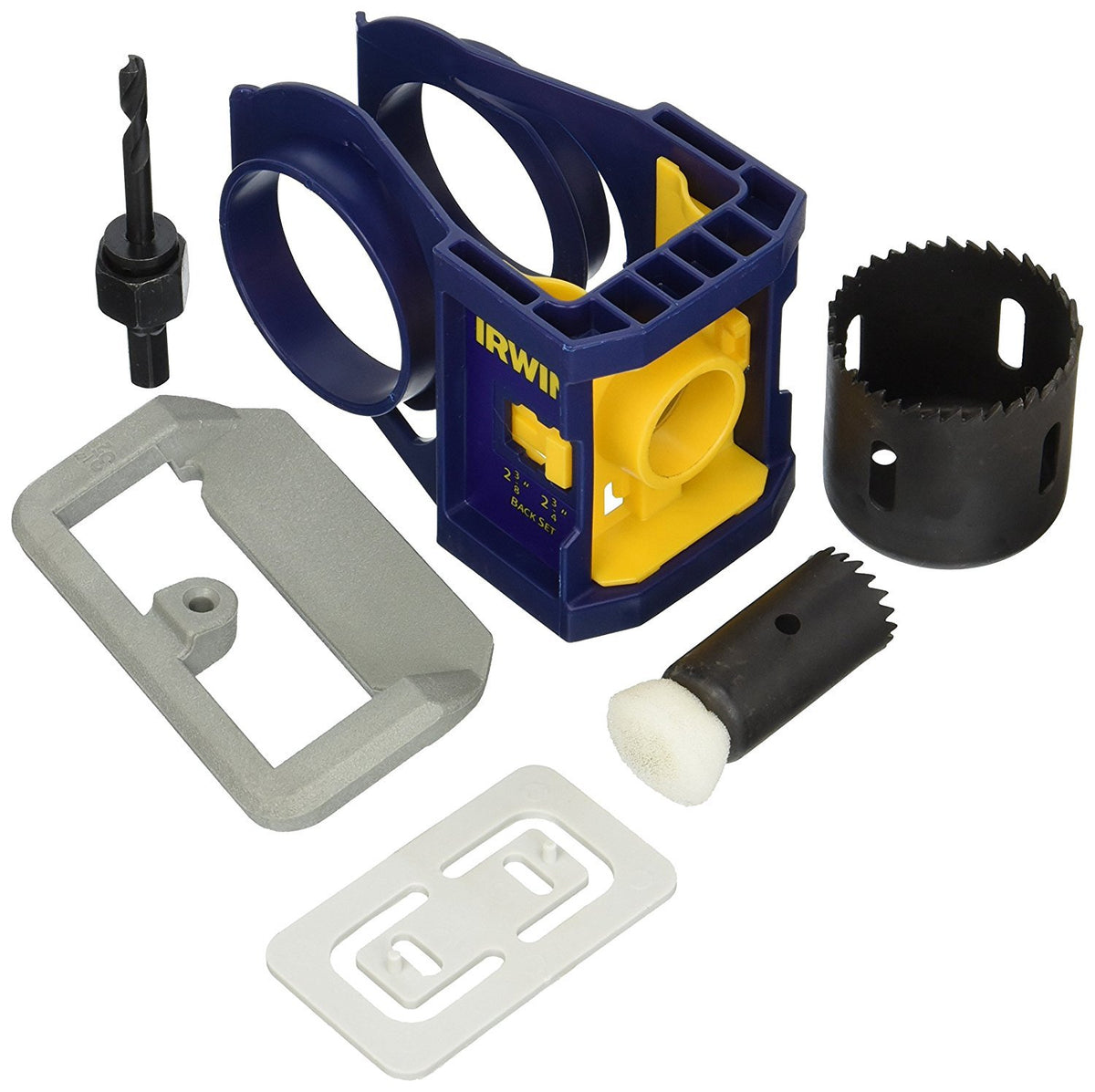 IRWIN 3111001 - Kit de instalación de cerradura de puerta para puertas de madera, color azul